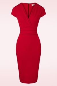 Vintage Chic for Topvintage - 50s Vivien Pencil Dress in Deep Red