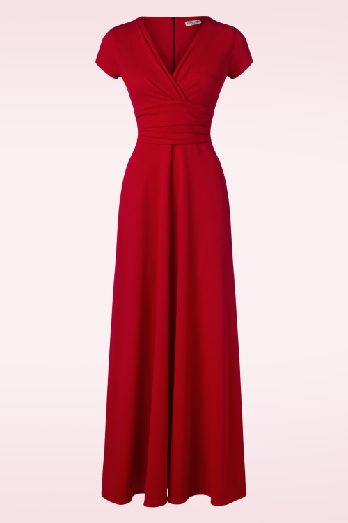Vintage Chic for Topvintage - 50s Rinda Maxi Dress in Lipstick Red 2