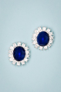 Lovely - Lady Diana Earstuds in Sapphire Blue