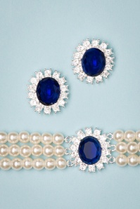 Lovely - Lady Diana oorstekers in saffierblauw 3