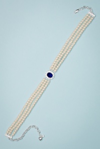Lovely - Lady Diana Perlen Halskette in Saphir Blau 3