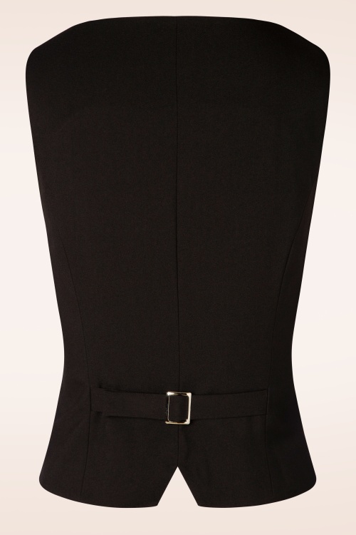 Glamour Bunny Business Babe - 50s Dianne Waistcoat in Black 5
