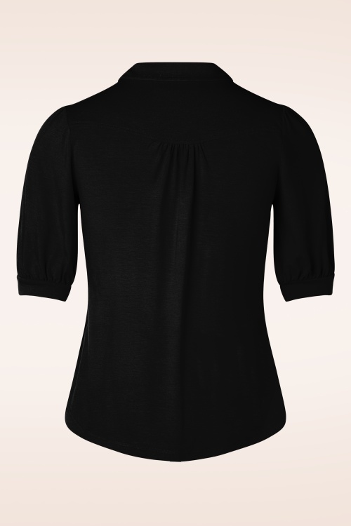 King Louie - 60s Carina Ecovero Light Blouse in Black 4
