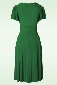 Vintage Chic for Topvintage - Irene overslag swingjurk in groen 4