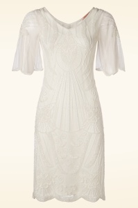 GatsbyLady - 20s Kate Flapper Dress in Ivory