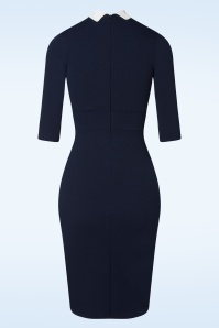 Vintage Chic for Topvintage - 60s Sally Pencil Dress in Navy and White 3