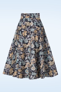Miss Candyfloss - Vania Lee Floral Skirt in Navy  2