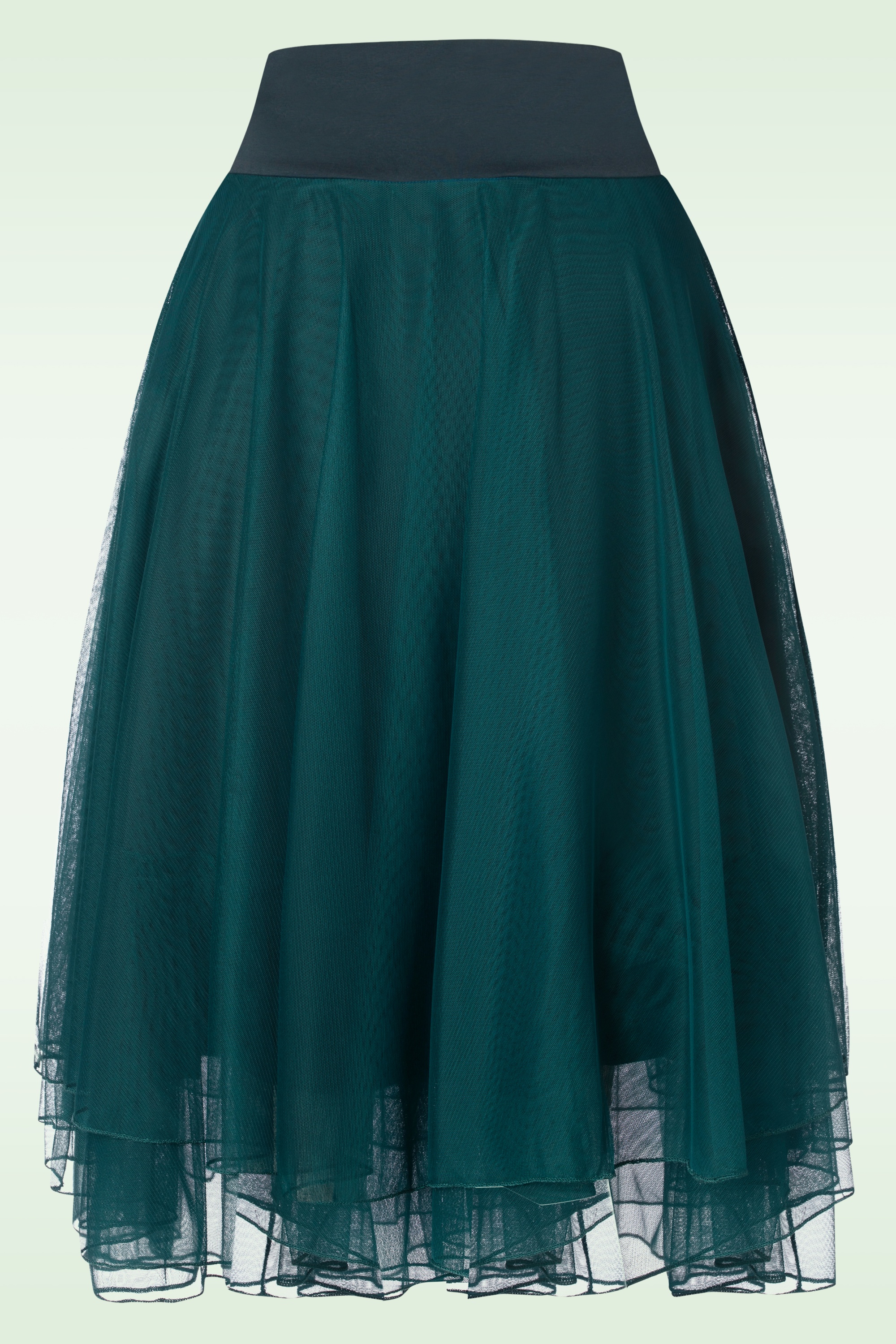 LaLamour - Mendy mesh gelaagde rok in petrol  2
