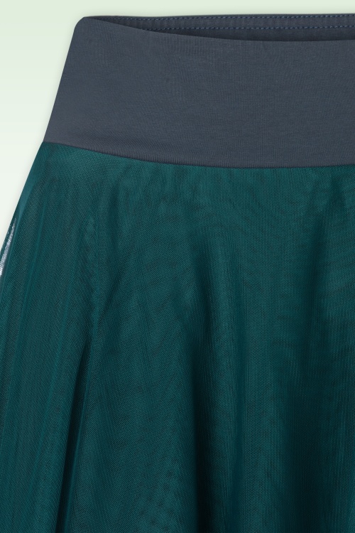 LaLamour - Mendy Mesh Layer Skirt in Petrol 3