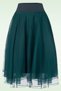 LaLamour - Mendy Mesh Layer Skirt in Petrol