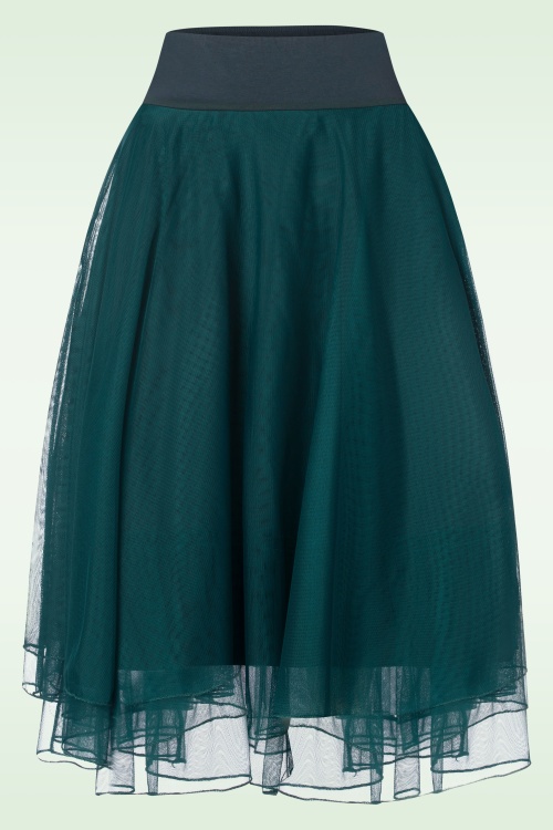 LaLamour - Mendy Mesh Layer Skirt Années 50 en Noir