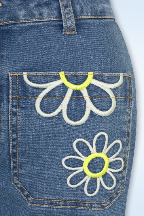 Bunny - Daisy flower power jeans in licht blauw 5