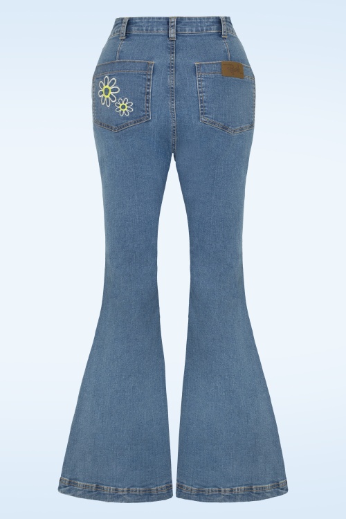 Bunny - Daisy flower power jeans in licht blauw 4