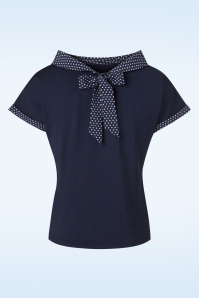 Banned Retro - 50s Alicia Blouse in Navy 2