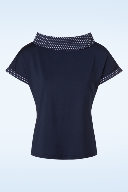Banned Retro - Alicia blouse in marineblauw