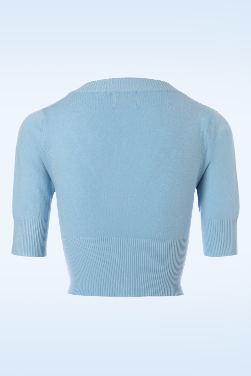 Banned Retro - 50s Overload Cardigan in Baby Blue 4