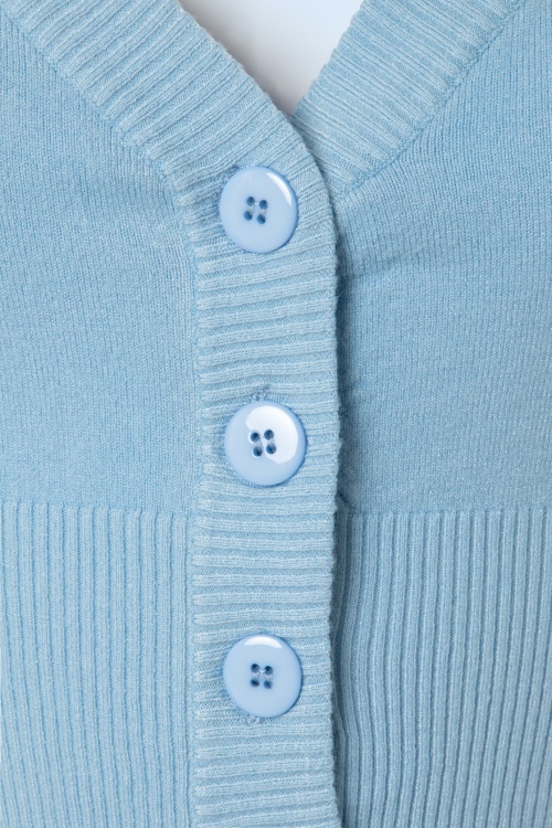 Banned Retro - 50s Overload Cardigan in Baby Blue 3