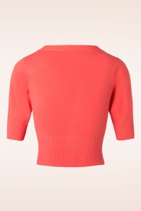 Banned Retro - 50s Overload Cardigan in Coral 2