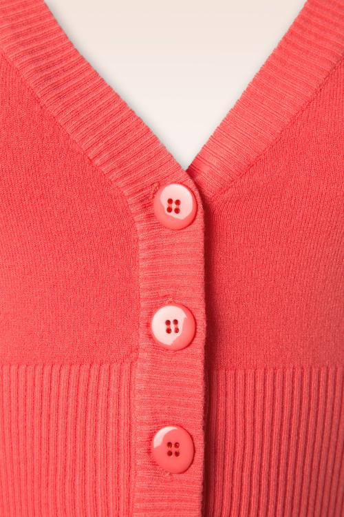 Banned Retro - 50s Overload Cardigan in Coral 3