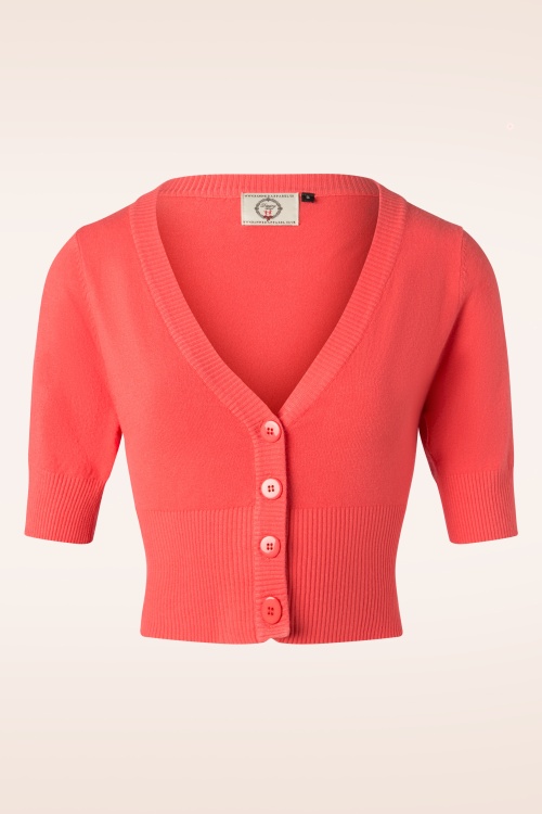 Banned Retro - 50s Overload Cardigan in Coral