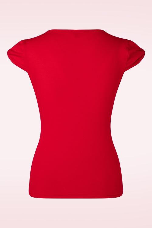 Banned Retro - 50s Be Free Jersey Top in Red 2