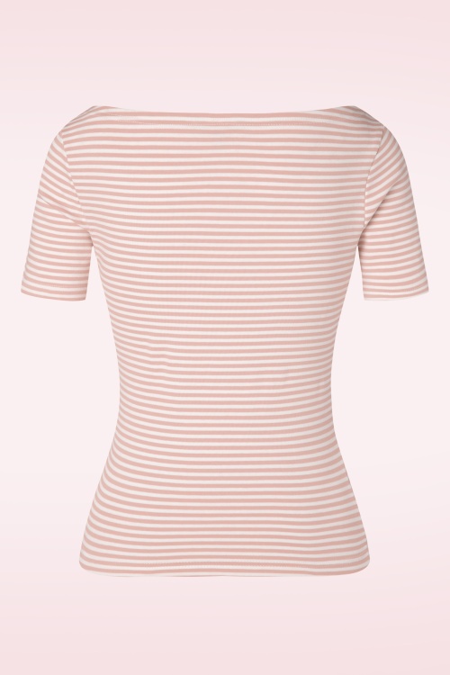 Banned Retro - 50s Sweet Candy Jersey Top in Blush 2