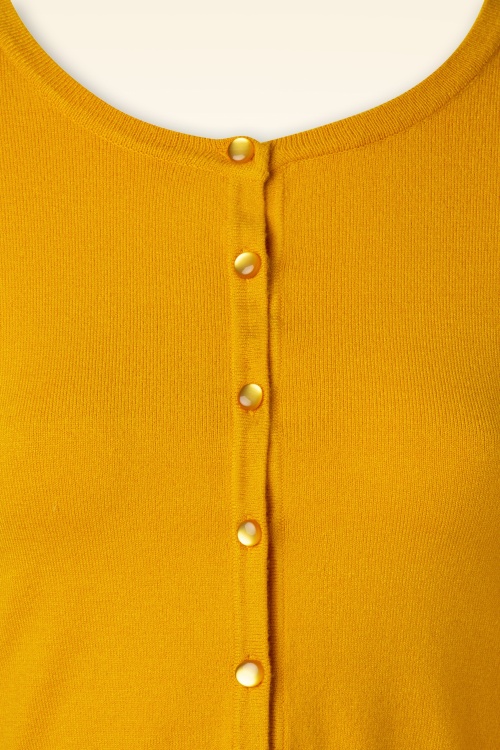 Mak Sweater - Nyla Cropped Strickjacke in Honig 3