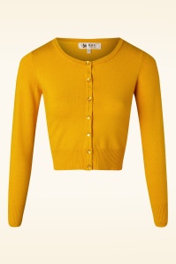 Mak Sweater - 50s Nyla Cropped Cardigan in Honey