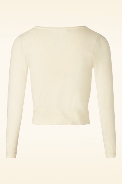 Mak Sweater - 50s Nyla Cropped Cardigan in Ivory 4