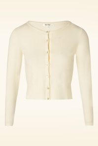 Mak Sweater - 50s Nyla Cropped Cardigan in Ivory