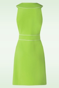 Vixen - Zip Front ärmelloses Kleid mit Kragen in Grün 2