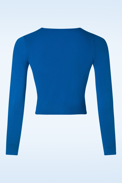 Mak Sweater - Nyla Cropped Cardigan in Royal Blue 2