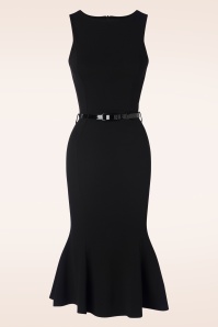 Vintage Chic for Topvintage - Lexi pencil jurk in zwart