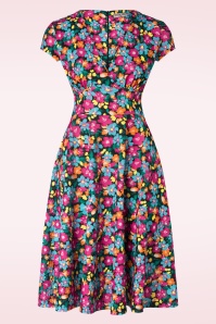 Vintage Chic for Topvintage - Tanya Tropical Pencil Dress in Black