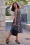 Miss Candyfloss - Clarinda Lee Floral Swing Kleid in Marineblau 
