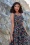 Miss Candyfloss - Clarinda Lee Floral Swing Kleid in Marineblau  3
