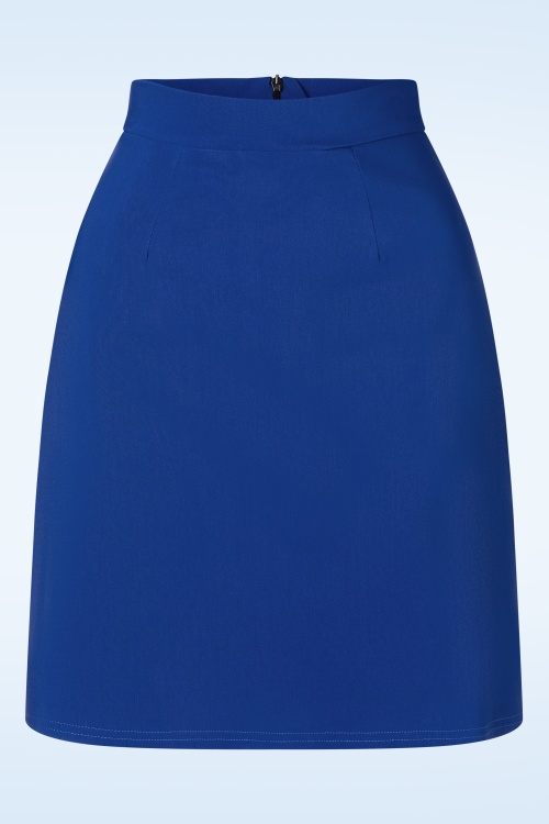Vintage Chic for Topvintage - Edith A-Line Skirt in royal Blue