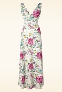 Vintage Chic for Topvintage - Deveny Floral Maxi Dress in Off White