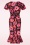 Vintage Chic for Topvintage - Katie floral pencil jurk in zwart en roze  2