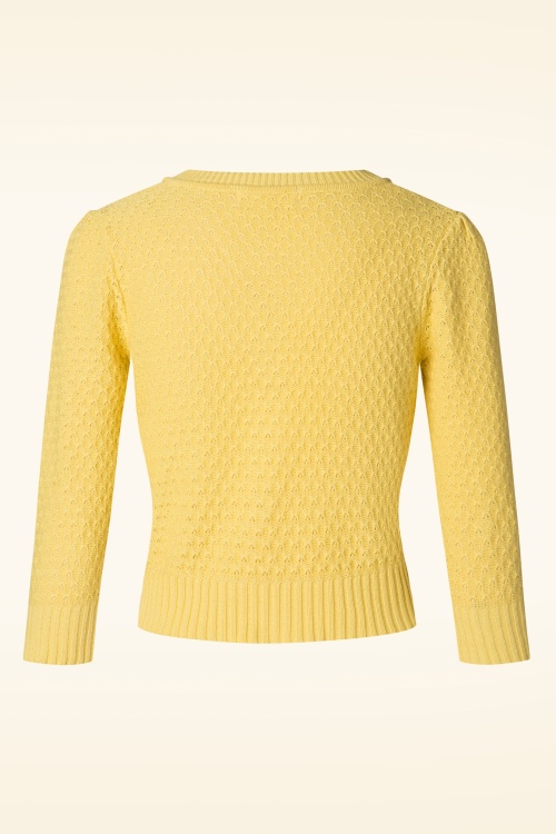 Mak Sweater - 50s Jennie Cardigan in Baby Yellow 5