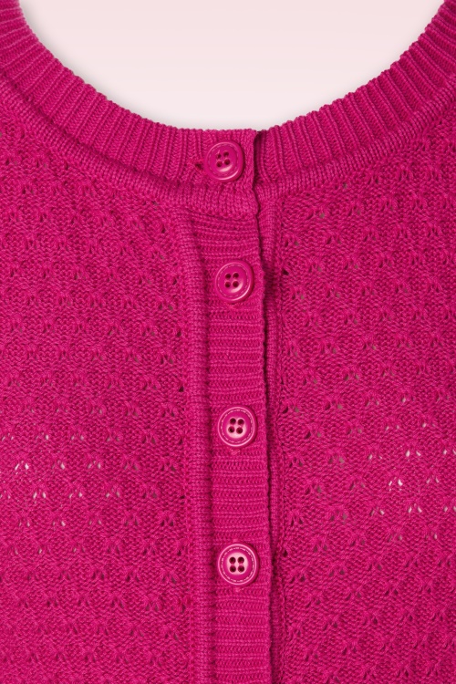 Mak Sweater - Jennie Cardigan Années 50 en Magenta 3