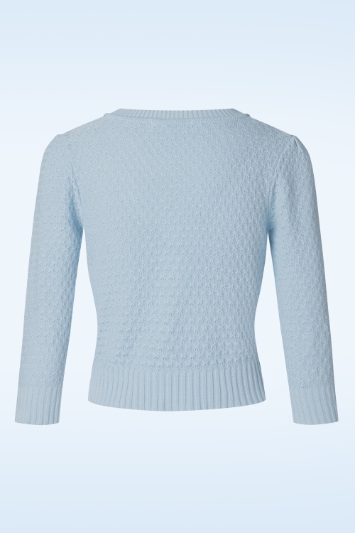 Mak Sweater - 50s Jennie Cardigan in Light Blue 2