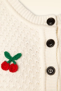 Mak Sweater - 50s Jennie Cherry Cardigan in Ivory 3