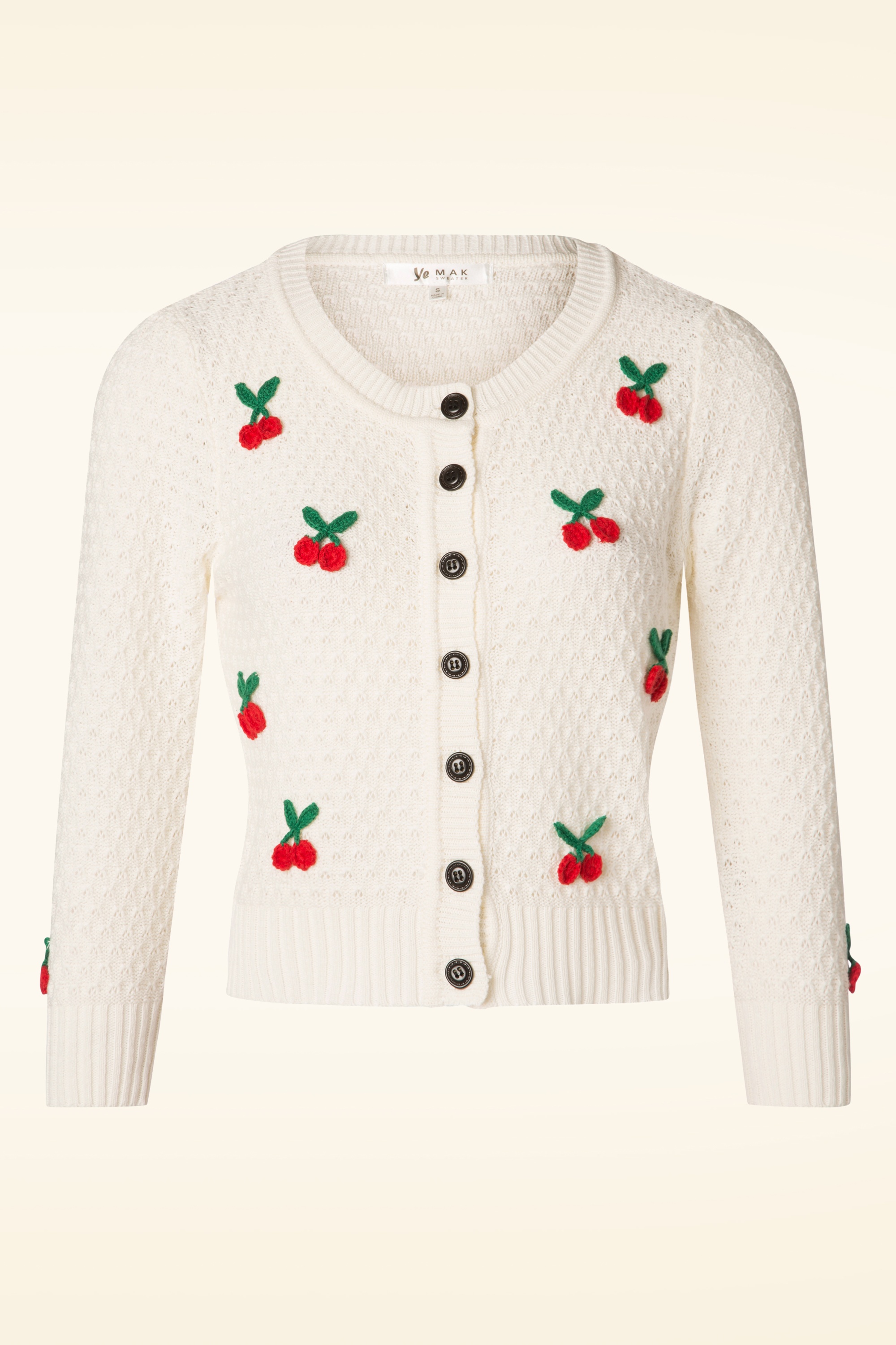 Mak Sweater - Jennie Cherry vest in ivoor