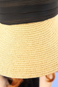 Amici - 50s Augusta Straw Visor Hat in Natural and Black 3