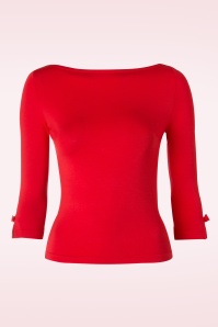 Steady Clothing - 50s Harlow Tie Blouse in Red
