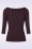 Banned Retro - Belle Bow Pointelle-top in aubergine 2