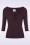 Banned Retro - 50s Belle Bow Pointelle Top in Aubergine