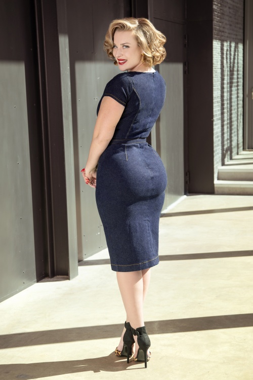 Rock-a-Booty - Lilly Pencil Dress in Classic Denim 2