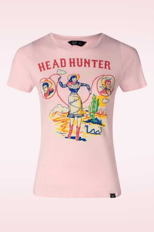 Queen Kerosin - Head Hunter T-Shirt in Rosa